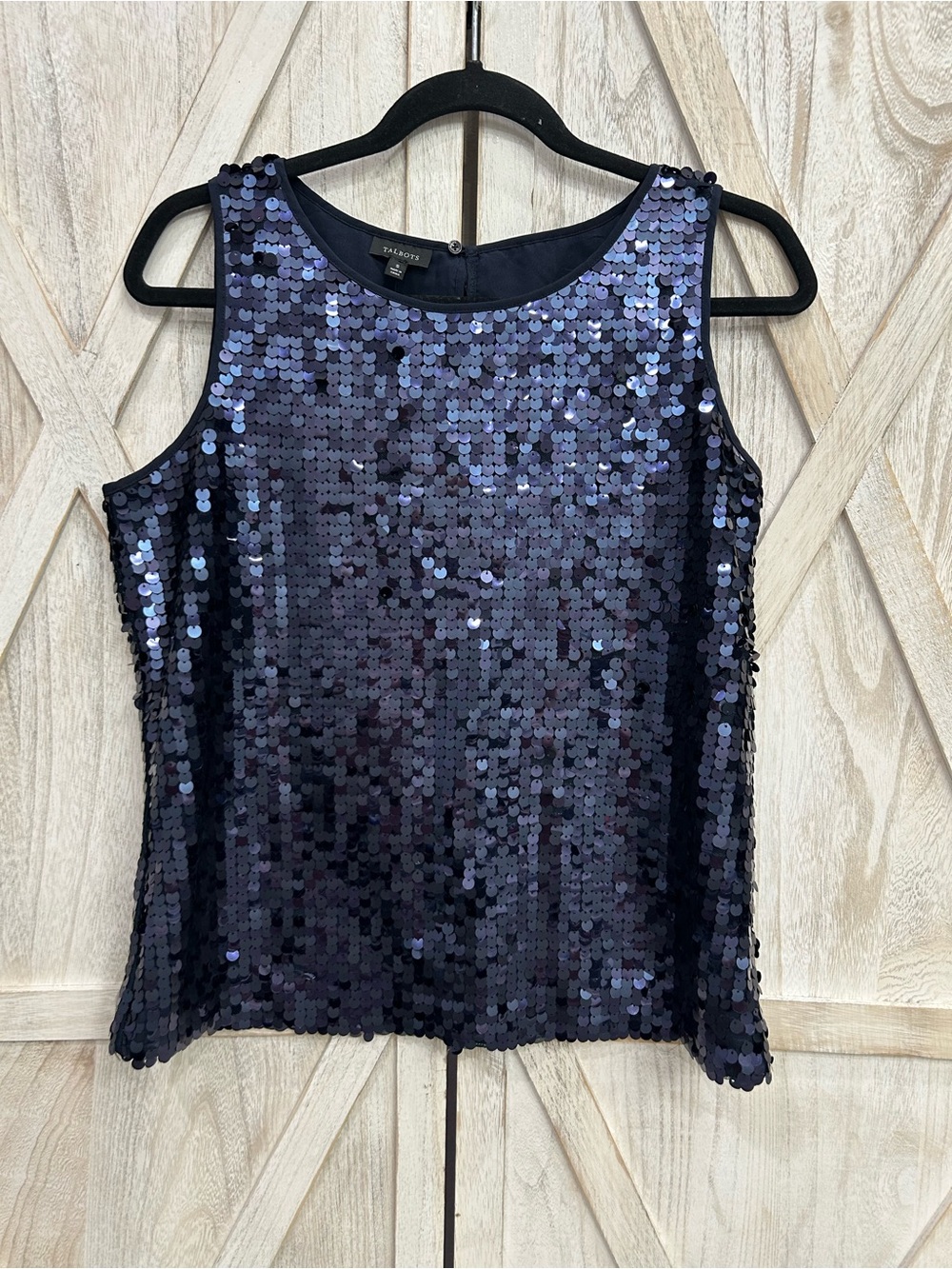 Talbots Navy Blue Sequin Sleeveless Camisole